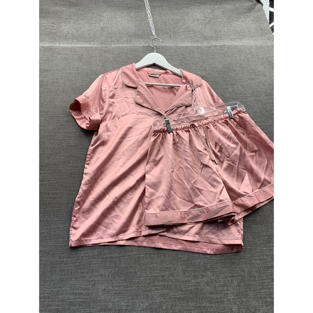 Wjing Yi Jia 2 Piece Short Pajama Set Womens Medium Dusty Rose Casual Sleepwear
